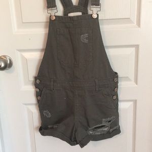 Size 25 Khaki overall shorts